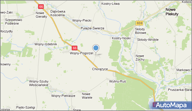 mapa Nowe Zalesie, Nowe Zalesie gmina Szepietowo na mapie Targeo